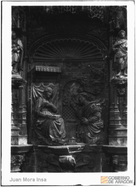 "Zaragoza, Pilar. Predela retablo mayor. [La Anunciación] Estilo: Renacimiento. Autor: Damián Forment.". Juan Mora Insa